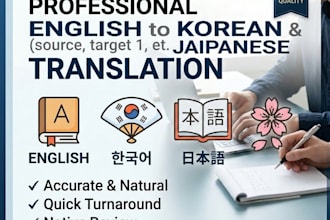 be your english and japanese to korean and english to japanese translator