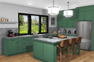 create photorealistic 3d kitchen or bath design with 2d plan using 2020 design