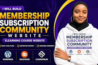 build membership subcription skool community elearning course website wordpress