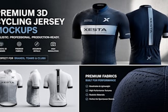 create realistic 3d cycling jersey mockups