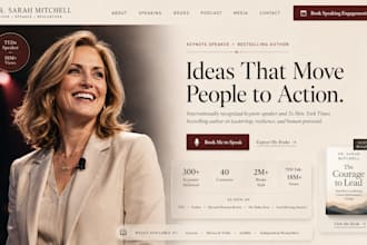 design squarespace public speaker website keynote author writer booking website
