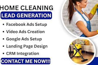 home cleaning leads, home cleaning facebook leads, google ads, video ads