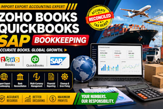 handle zoho books quickbooks sap bookkeeping for import export companies