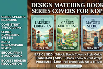 design a matching book series cover set for KDP