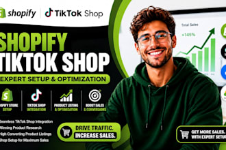 setup shopify tik tok shop, be your tiktok shop manager for ads and sales growth