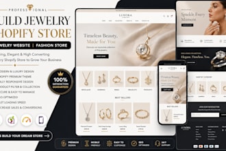 build jewelry shopify store, jewelry website, necklace, ear ring, fashion store