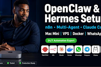 install setup openclaw hermes agent n8n multi agent claude code fix vps mac mini