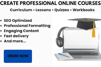 create online course content, curriculum and elearning training materials