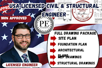 usa permit ready plan, structural engineer, foundation plan, roof framing plan