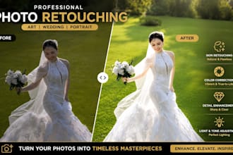 professionally retouch wedding and portrait photos