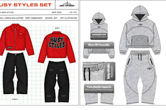 create tech pack techpack fashion illustration flat sketch and technical drawing