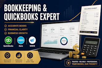 do bookkeeping, quickbooks cleanup, xero and wave expert, quickbooks online