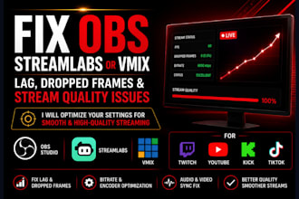 expertly fix obs studio streamlabs or vmix lag fps and stream issues