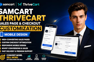 samcart thrivecart sales page checkout customization mobile design