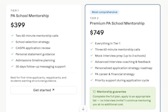 provide pa school admissions mentorship as a pa and clinic owner