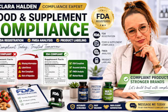 provide fda food compliance, supplement registration, and fmea analysis