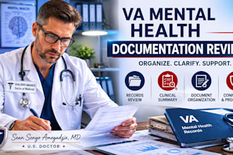 review and organize VA mental health records and clinical summaries