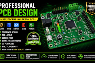 deliver manufacturing ready pcb using proteus, diptrace, autodesk eagle