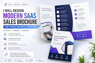 design modern saas sales brochure for trade shows and startups