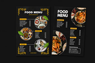 design restaurant menu, food menu, food flyer, digital menu board, cafe menu