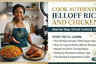 teach how to cook jellof rice and chicken