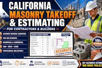do california masonry takeoff and construction estimating for contractors