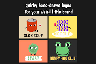 design a quirky, kitsch hand drawn logo for your weird little brand