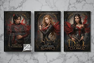 design dark gothic romance fantasy book cover romance book cover for KDP