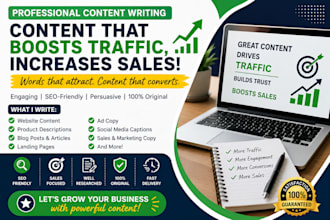 write everything that boost sales and traffic