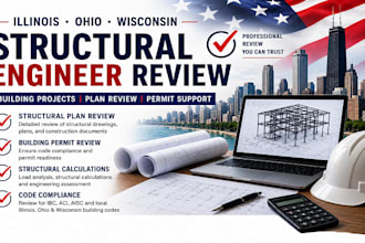 do structural engineer review in illinois, ohio wisconsin for building project