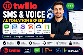 telnyx twilio sms, a2p 10dlc, bulk sms, ivr, twilio api,  gohighlevel automation