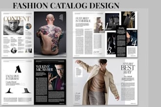 design editable canva fashion product catalog presentation, apparel look book