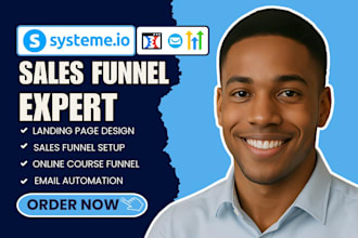 setup systeme io website systeme io sales funnel systeme io landing page expert