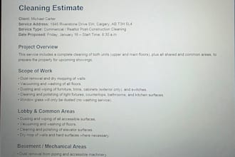 create professional cleaning service estimates