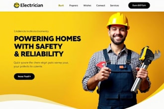 design electrician, construction, plumbing, hvac,  handy man website