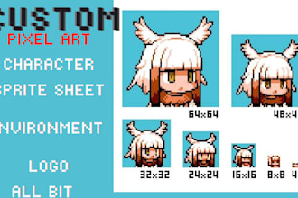 create custom pixel art character sprite sheet  and game environment