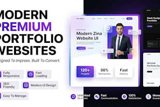 design a modern premium portfolio and business website with responsive UI