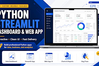 create a python streamlit dashboard or web app