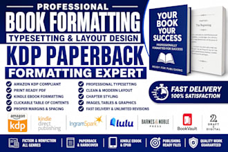 do book typesetting, format paperback, kdp book formatting, layout typesetting
