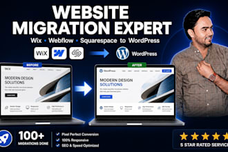 convert clone or transfer wix webflow squarespace or weebly to wordpress
