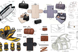 design fashion handbag backpack luggage tote bag and suitcase with tech pack