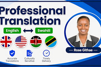 professionally translate english to swahili and swahili to english