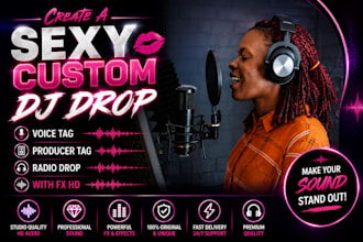 create a sexy custom dj drop, voice tag and professional producer tag with fx HD