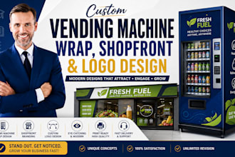 custom vending machine design, vending machine wrap, vending machine, shop fron