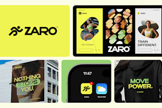 do a minimalist logo, brand style guide, and brand guidelines with branding