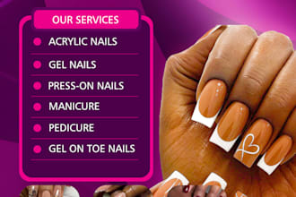 design a professional nail salon flyer for your business