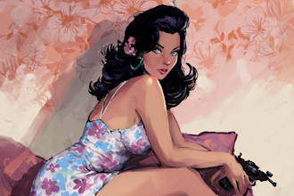 draw custom pin up girl character art in vintage or modern style