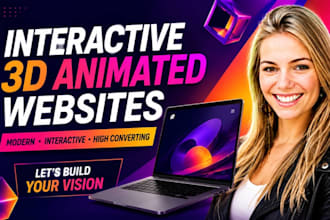 build interactive 3d animated website, framer website, webflow 3d animation webs