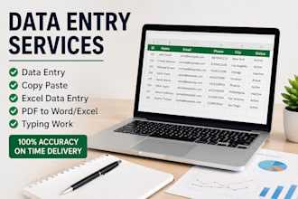 do data entry, typing and excel work