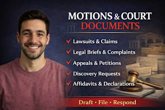 draft legal documents, motions, petitions, complaints